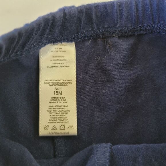 18 month navy blue leggings pull on & soft white headbow H&M 2 piece bundle - Picture 3 of 4